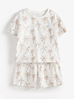 Children's Tropical Palm Print Tee and Shorts Set