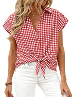 Gingham Print Button-Down Shirt