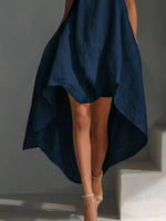 High-Low Round Neck Sleeveless Dress