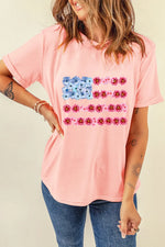 Graphic Round Neck Short Sleeve T-Shirt