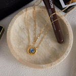 2 Piece 18K Gold-Plated Pendant Necklace