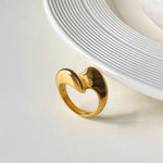18K Gold-Plated Twisted Wave Statement Ring - Ladyez