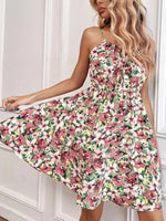 Floral Print Spaghetti Strap Summer Mini Dress