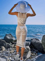 Hollow Out Round Neck Sleeveless Cover-Up Dress - Ladyez