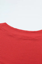 Ribbed Knit Off-Shoulder Blouse