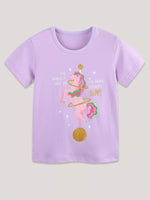 Children's Unicorn Graphic Short Sleeve T-Shirt