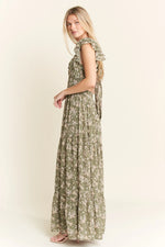Jade By Jane Ruffle Sleeve Tiered Maxi Dress - Ladyez