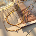 2 Piece 18K Gold-Plated Chain Necklace