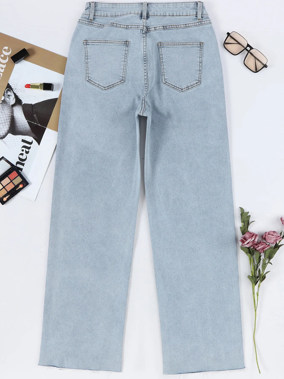Wide Leg Jeans - Ladyez