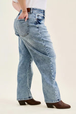 Judy Blue Full Size High Waist Marlow Arc Leg Jeans with Double Waistband Plus Size