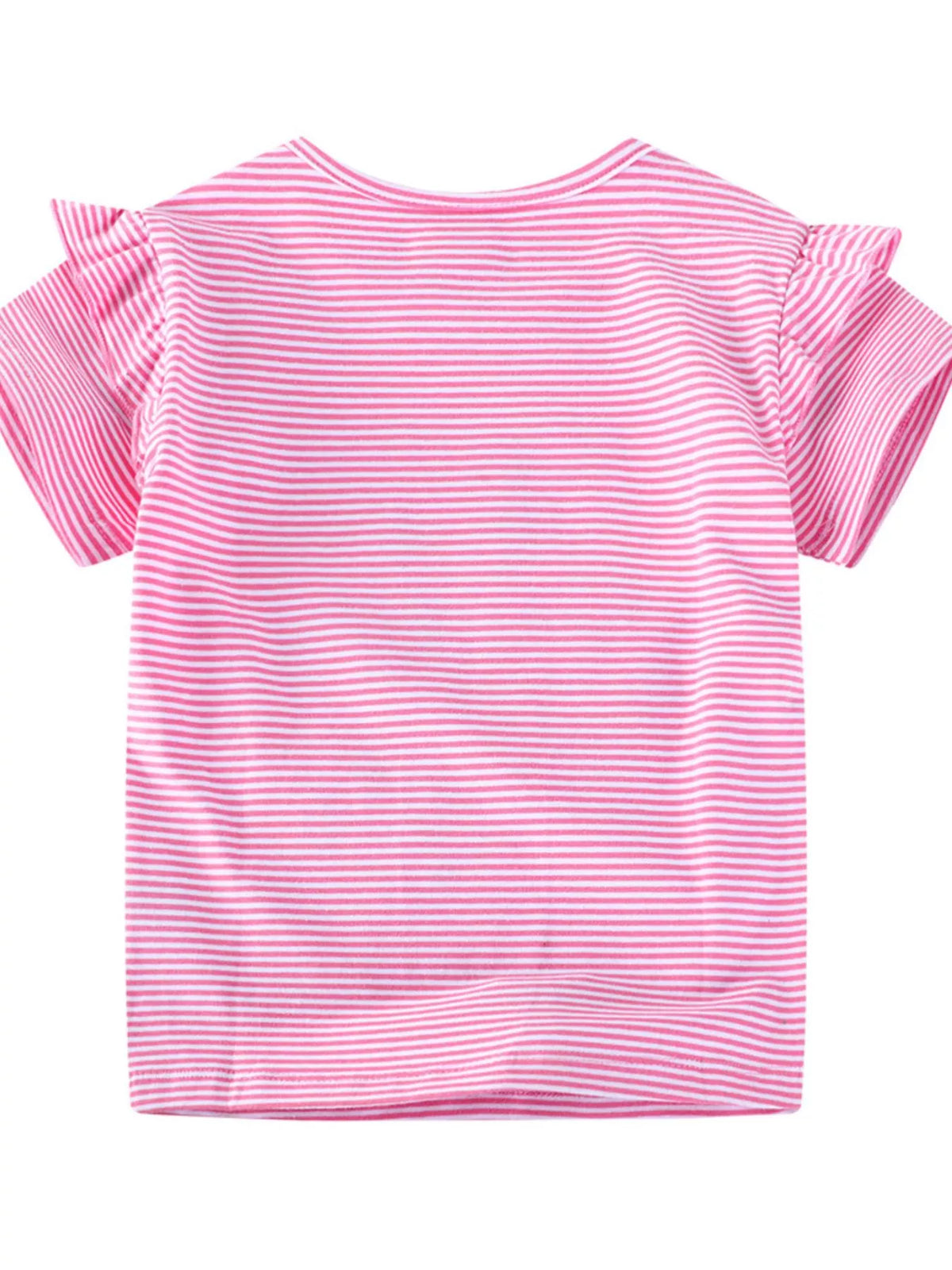 C=Children's Unicorn Ruffle Sleeve Striped T-Shirt