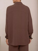 Relaxed Fit Shirt and Wide Leg Pants Set