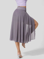 Slit Flowy Skirt with Shorts Liner