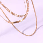 18K Gold-Plated Three-Layered Necklace