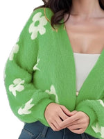 Floral Open Front Cardigan