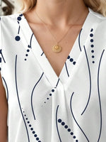 Printed V-Neck Tank - Ladyez