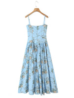 Floral Print Square Neck Cami Maxi Dress - Ladyez
