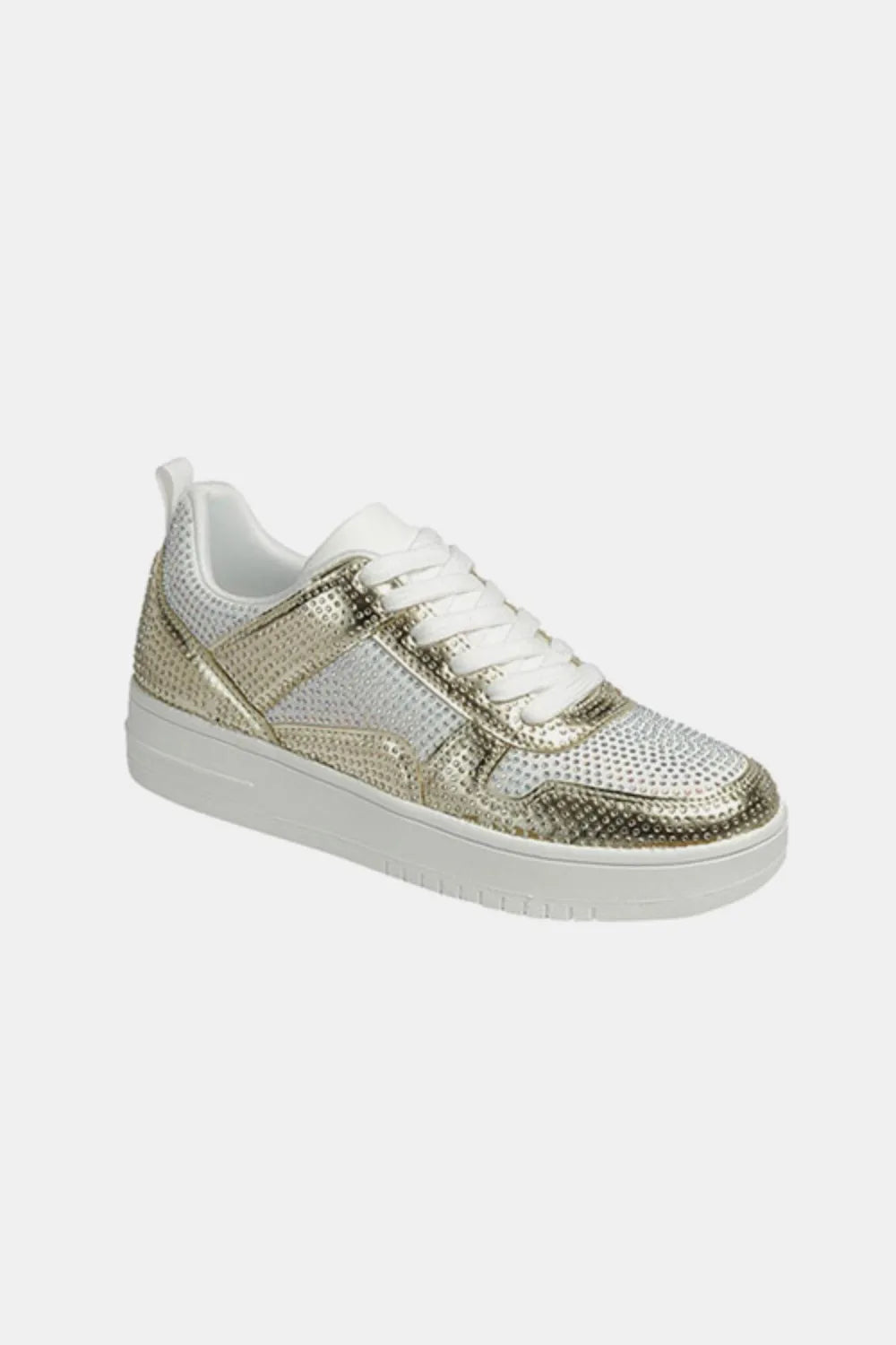 Forever Link Rhinestone Platform Flat Sneakers - Ladyez