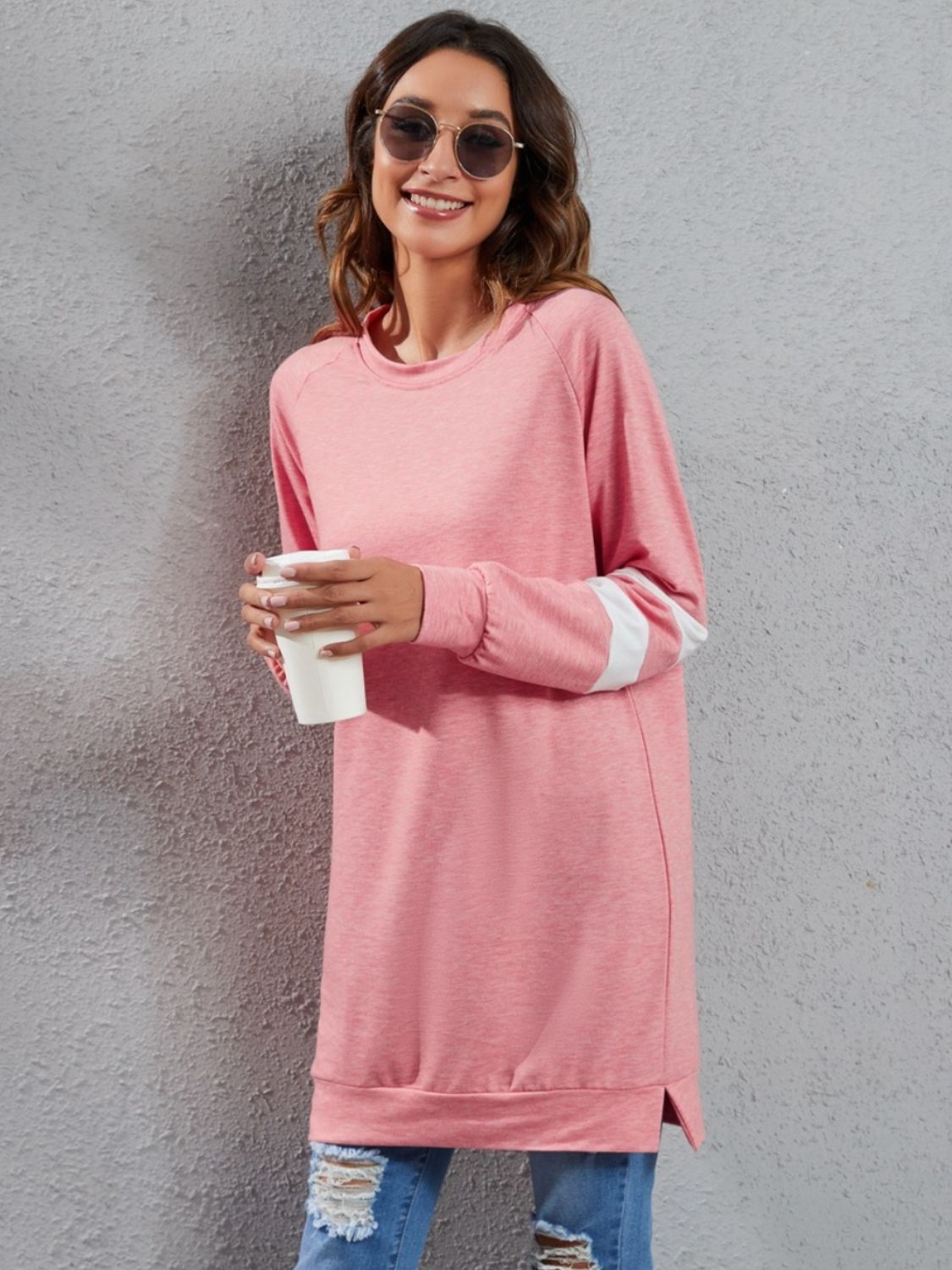 Full Size Striped Round Neck Long Sleeve T-Shirt - Ladyez
