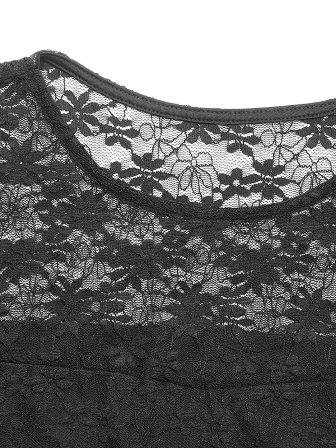 Lace Round Neck Short Sleeve Top