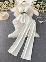 Sleeveless Top and Wide-Leg Pants Set