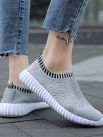 Breathable Mesh Round Toe Slip-Ons - Ladyez