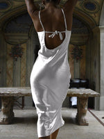 Cowl Neck Tied Back Midi Dress