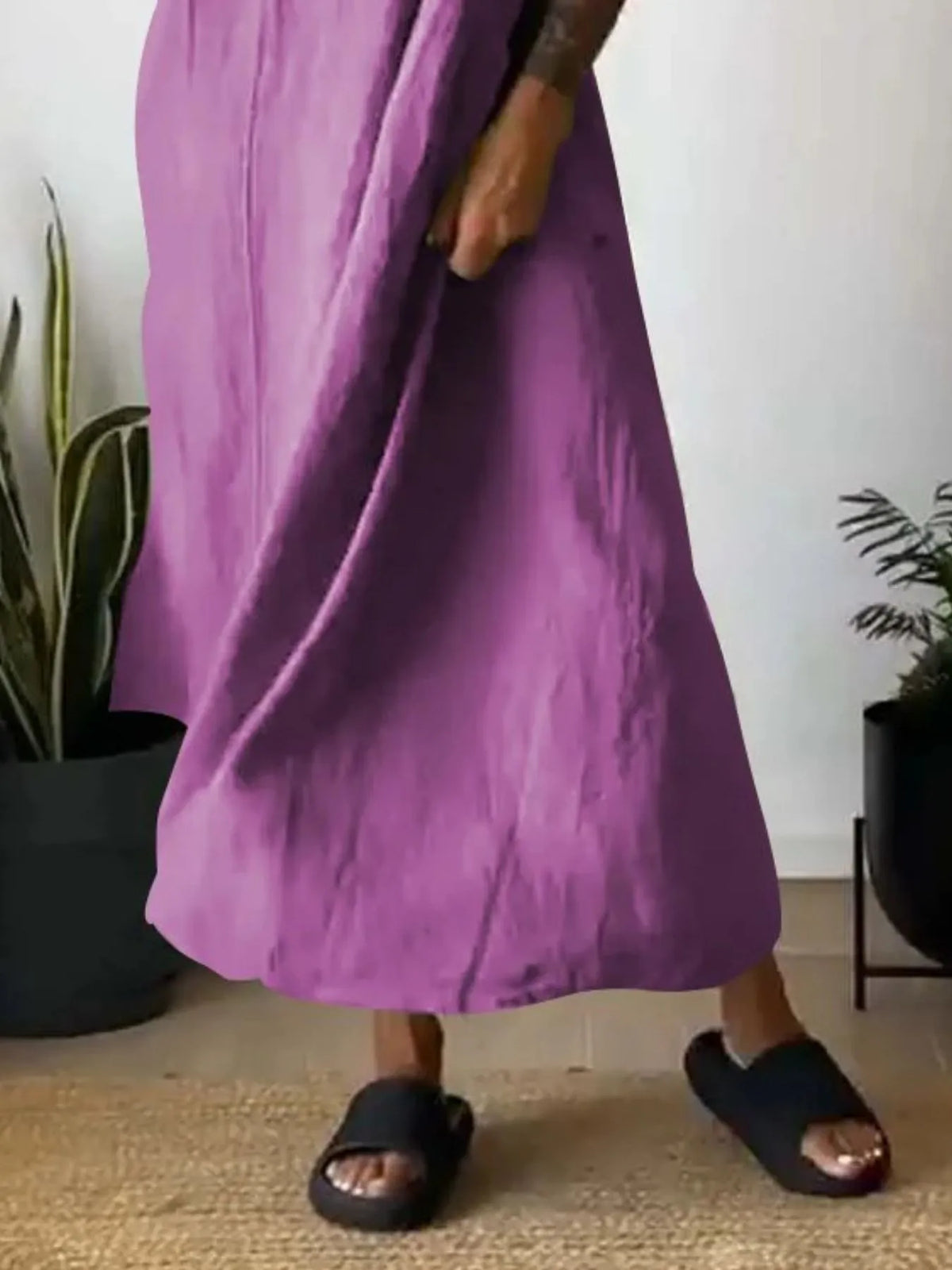 Full Size Ruched Cami Maxi Dress with Pockets Plus Size - Ladyez