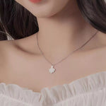 925 Sterling Silver Zircon Shell Necklace