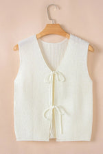 Double Tie V Neck Sweater Vest