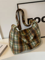 Plaid Pattern Shoulder Crossbody Bag