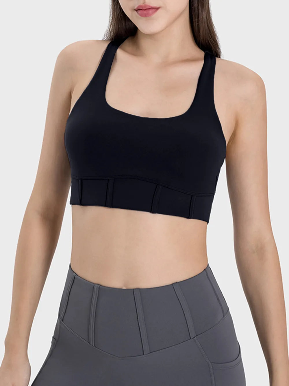 Millennia Square Neck Wide Strap Active Tank - Ladyez