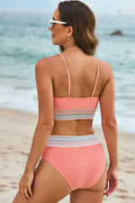 Scoop Neck Spaghetti Strap Bikini Set - Ladyez