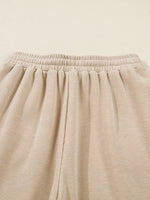 Lace Drawstring Hoodie and High Waist Pants Set