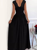 High Slit Lace Detail Maxi Dress