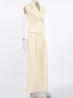 One Button Blazer & Wide Leg Pants Set