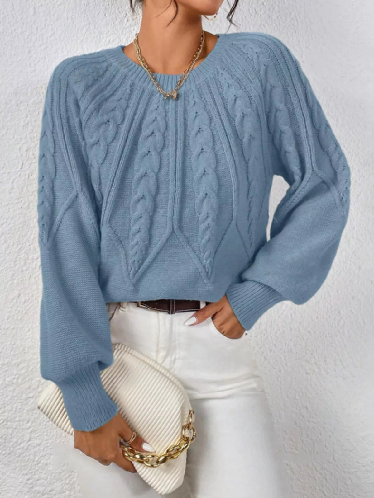 Cable Knit Long Sleeve Sweater