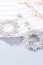 Rhinestone Flower Dangle Earrings