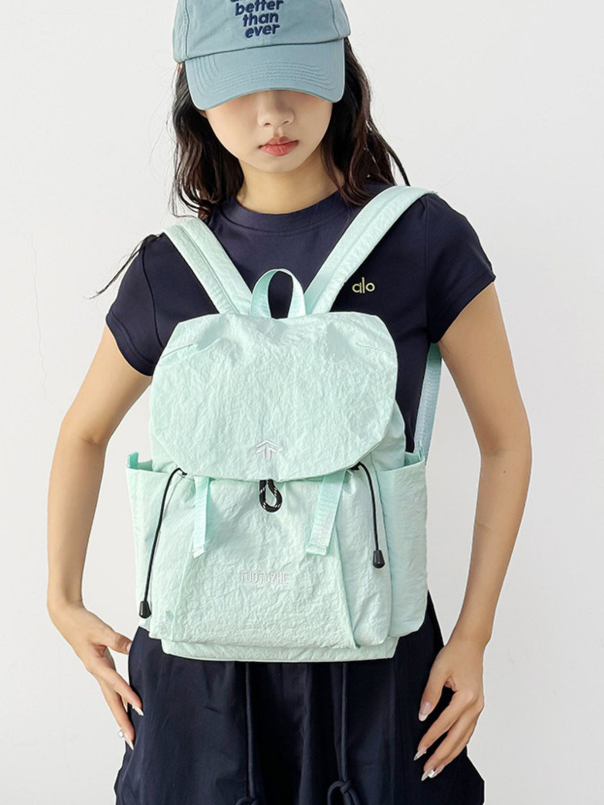 Lightweight Crinkled Backpack Bag