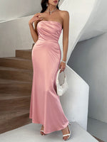 Devine Ruched Tube Maxi Dress - Ladyez