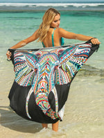 Printed Spaghetti Strap Cover Up - Ladyez