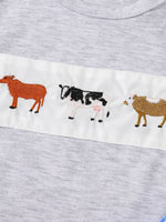 Children's Animal Embroidered Tee and Shorts Set