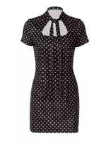 Polka Dot Cut-Out Front Mini Dress