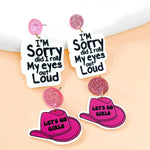 2 Pair Sequin Hat Dangle Earrings