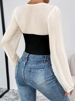 Two-Tone Long Sleeve Bodysuit