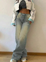 Vintage Wash Wide-Leg Jeans