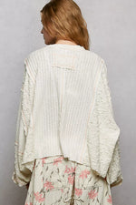 POL V-Neck Long Sleeve Top with Stitch Detail