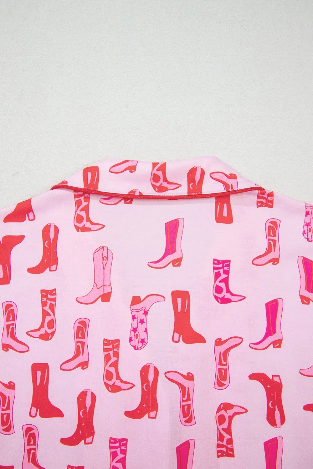 Cowgirl Boots Printed Shirt and Shorts Set - Ladyez