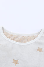 Round Neck Dropped Shoulder Star Print Top and Shorts Lounge Set - Ladyez