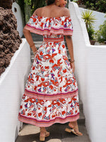 Off-Shoulder Floral Maxi Dress - Ladyez